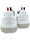 Frayed Canvas Cable Knit Sole Field Shoes White - THOM BROWNE - BALAAN.