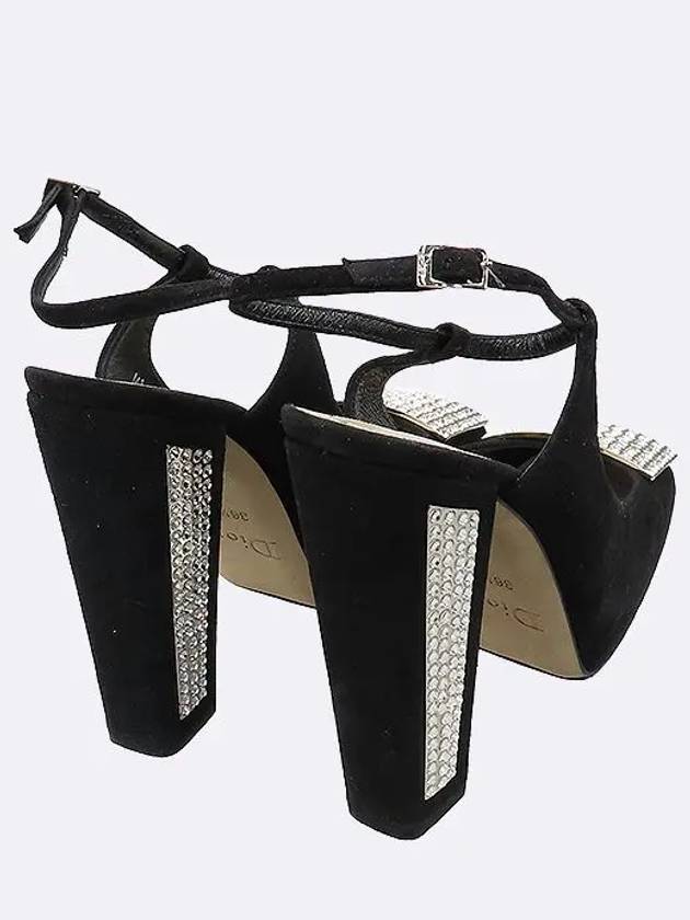 Black Suede Crystal Embellished Women s Shoes 235MM - DIOR - BALAAN 5