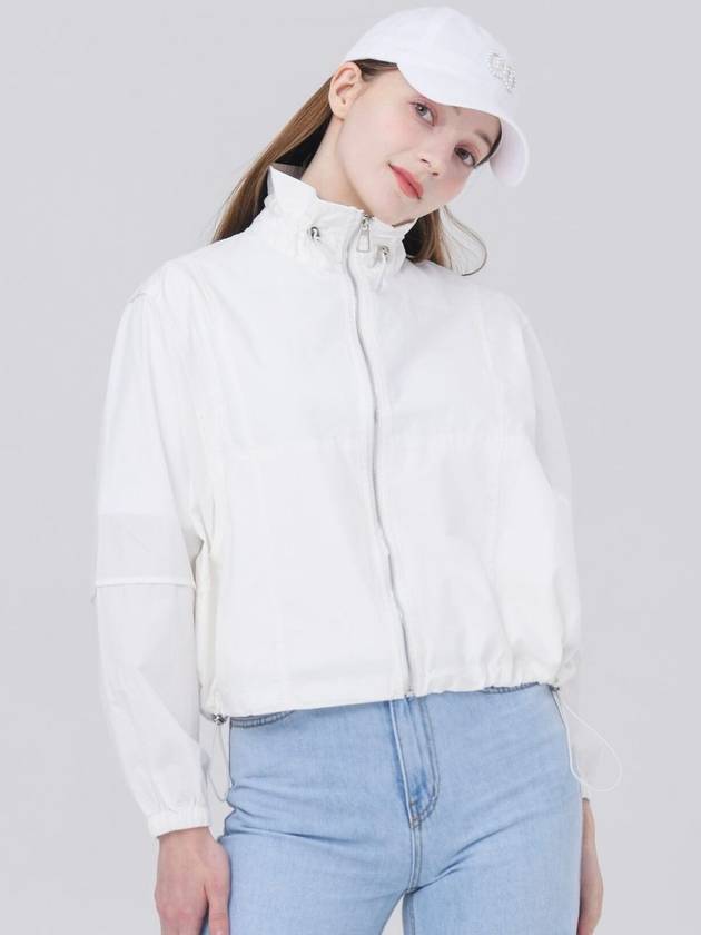 Bio-Processed Insert String Collar White Windbreaker Jacket DO3242JK47 1 - DOYOUKNOWMC GOLF WEAR - BALAAN 3