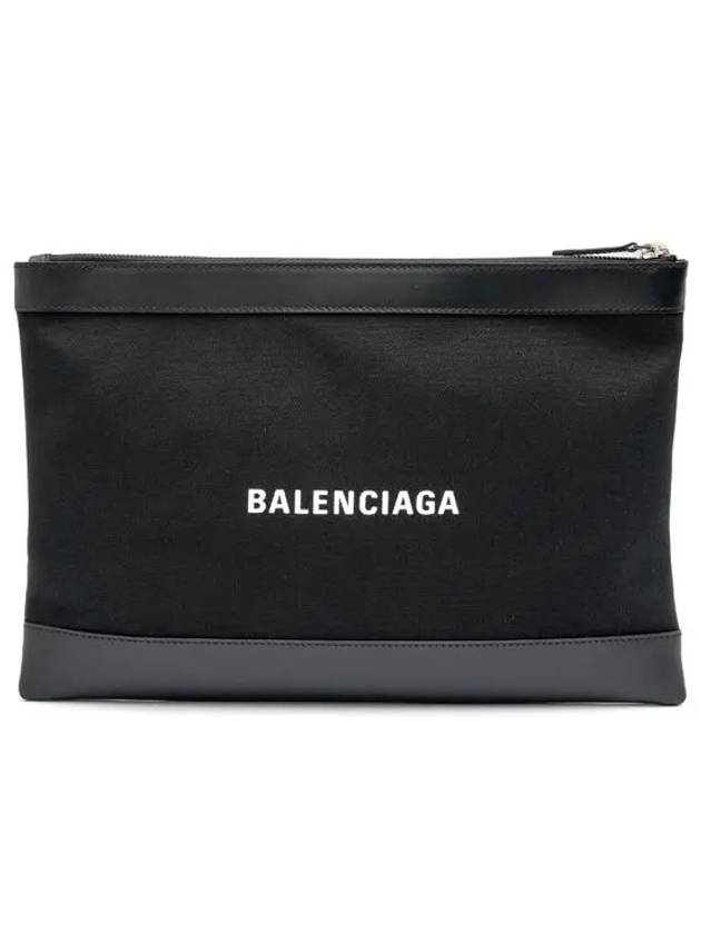 Logo Leather Clutch Bag Black - BALENCIAGA - BALAAN.