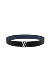 LV Damier 40MM Reversible Leather Belt Black Blue - LOUIS VUITTON - BALAAN 1