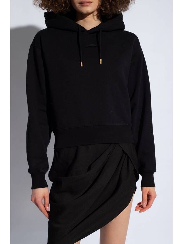 Le Sweatshirt Gros Grain Cotton Hoodie Black - JACQUEMUS - BALAAN 4