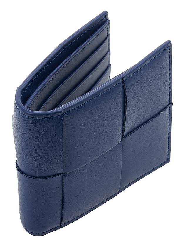 Intrecciato Cassette Half Wallet Blue - BOTTEGA VENETA - BALAAN 3