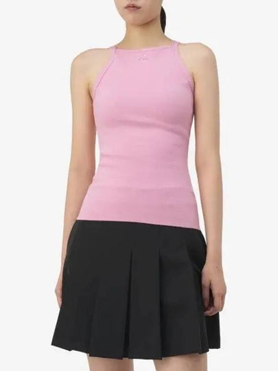 Embroidered Logo Knit Sleeveless Rose - COURREGES - BALAAN 2