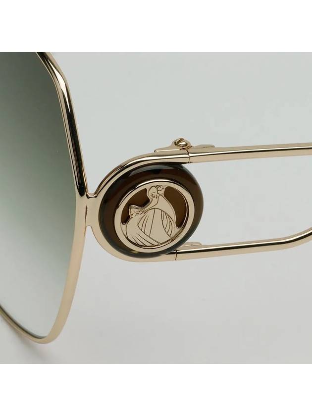 Sunglasses LNV129SLB 734 Dark Green Square Gold Metal Frame Logo - LANVIN - BALAAN 5