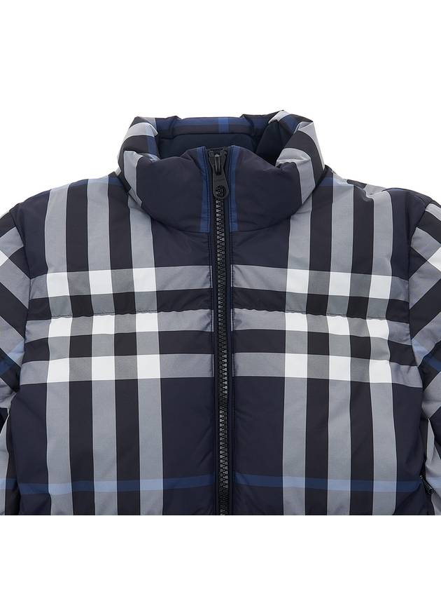 Night Check Crop Padding Dark Charcoal Blue - BURBERRY - BALAAN 4