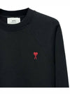 Small Heart Logo Sweatshirt Black - AMI - BALAAN 5