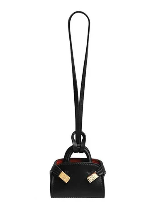 Gancini Hug Mini Charm Keyring Black - SALVATORE FERRAGAMO - BALAAN 2