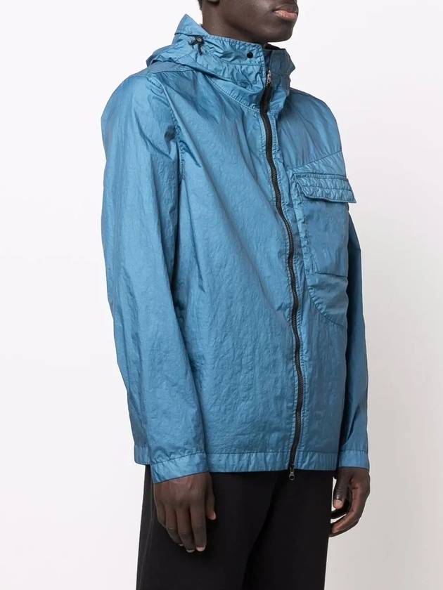 Waffen Patch Membrana Hooded Jacket Blue - STONE ISLAND - BALAAN 4