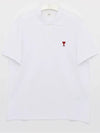 Heart Logo Polo Shirt White - AMI - BALAAN 4