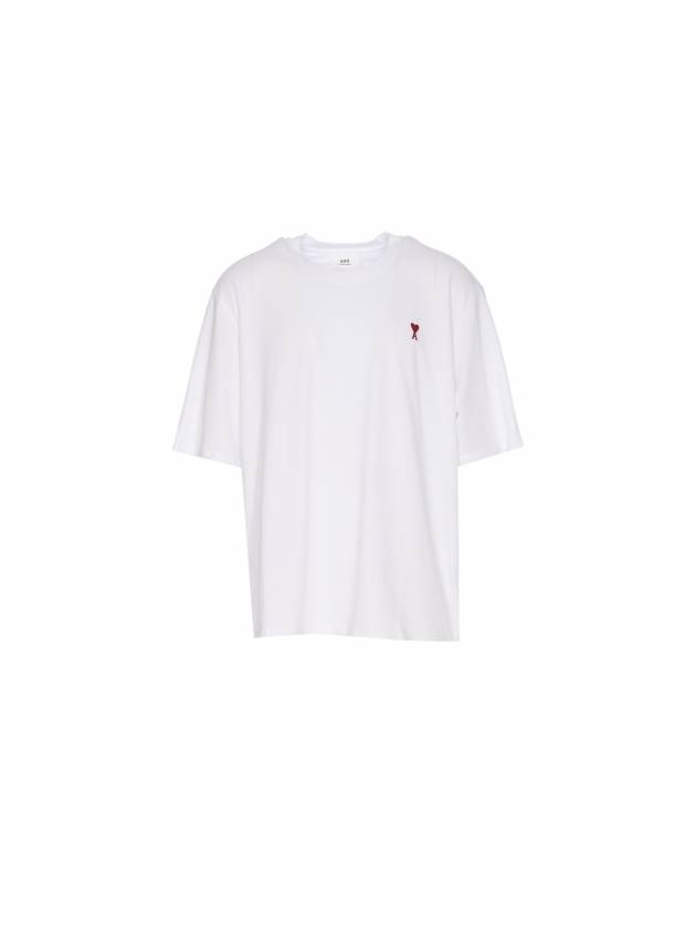 Small Heart Logo Boxy Fit Short Sleeve T-Shirt White - AMI - BALAAN 1