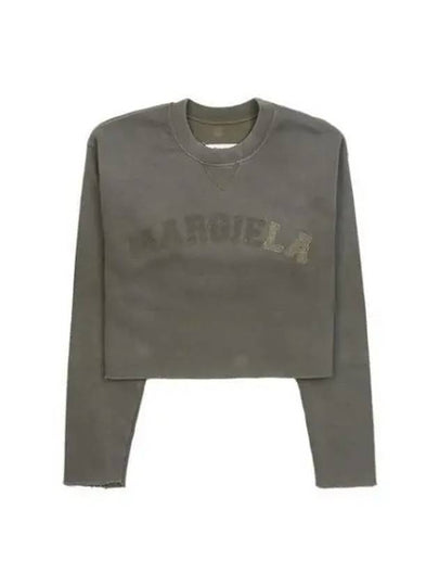 Logo Vintage Cropped Cotton Long Sleeve T-Shirt Green - MAISON MARGIELA - BALAAN 2