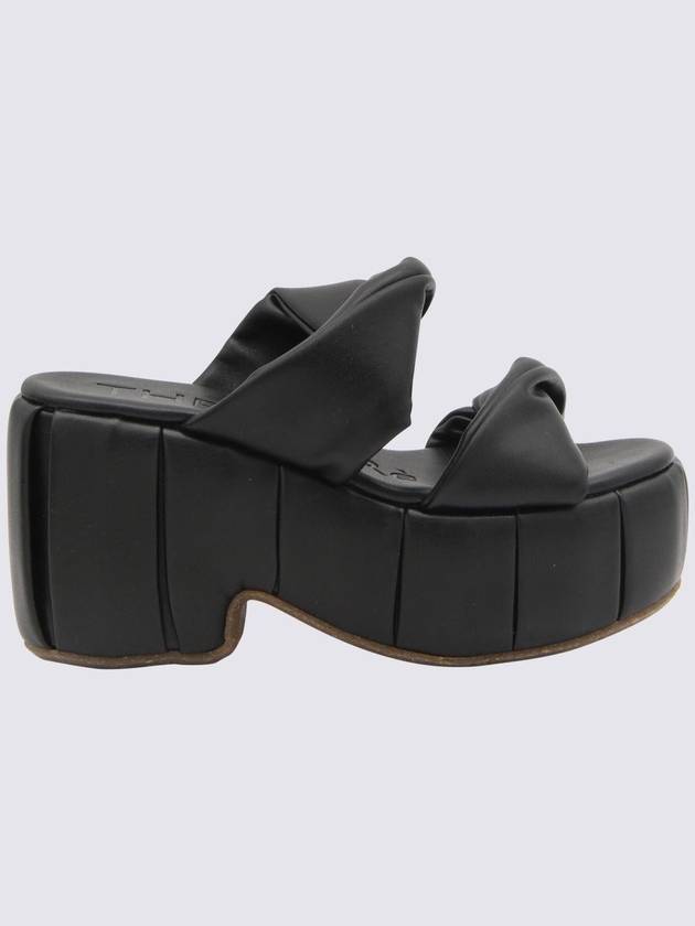 Themoirè Black Faux Leather Andromeda Sandals - THE MOIRE - BALAAN 1