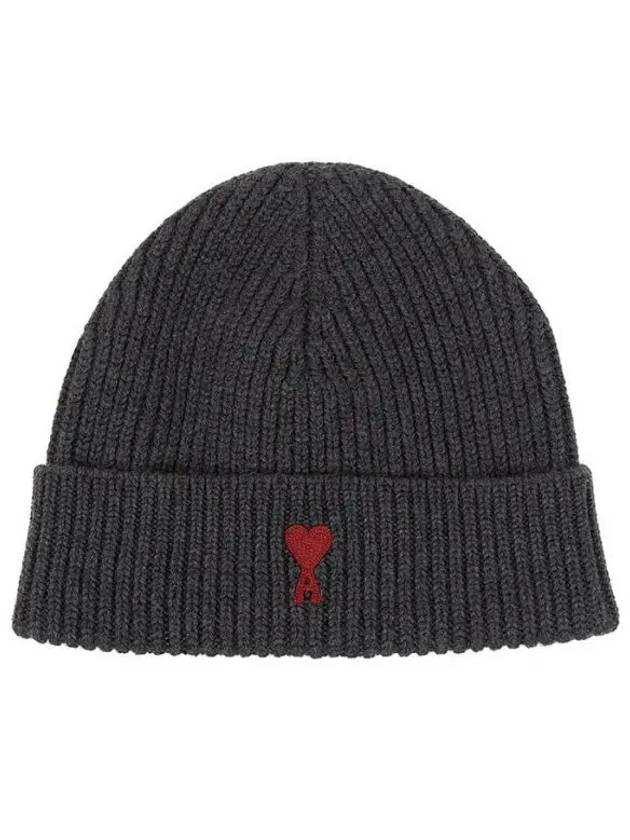 Heart Logo Wool Beanie Grey - AMI - BALAAN 2