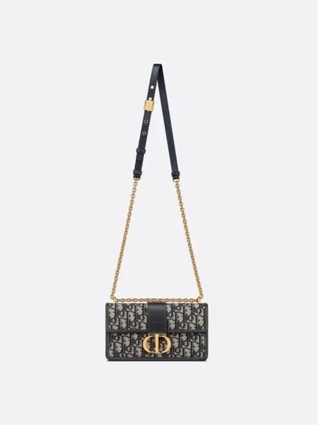 30 Montaigne East West Oblique Jacquard Chain Shoulder Bag Blue - DIOR - BALAAN 5