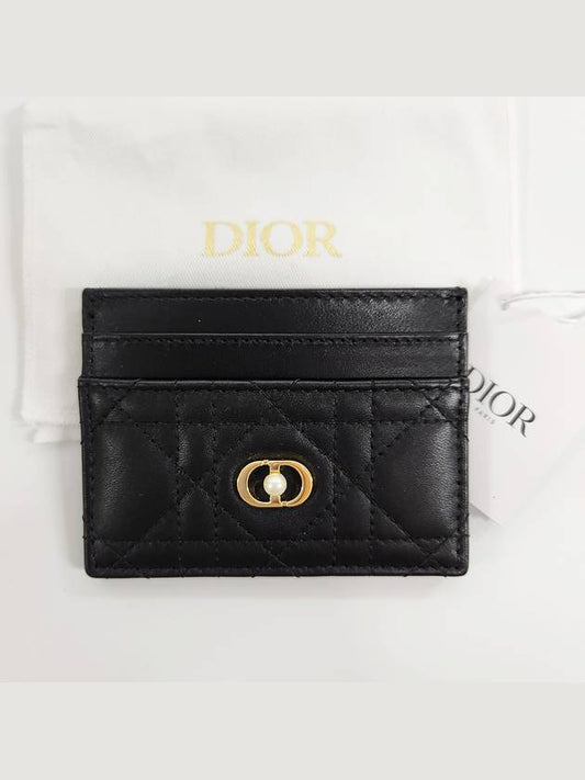 Dior Jolie Freesia Cannage Lambskin Card Wallet Black - DIOR - BALAAN 2