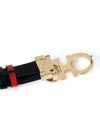 Reversible Gancini Leather Belt Black Lipstick Red - SALVATORE FERRAGAMO - BALAAN 7