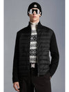 Men Logo Patch Padded Wool Cardigan Black - MONCLER - BALAAN 3