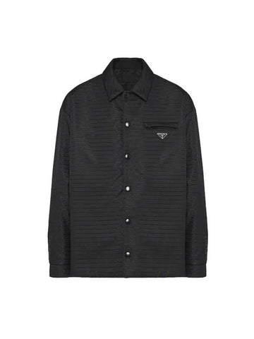 Logo Re-nylon Padded Shirt Black - PRADA - BALAAN 1