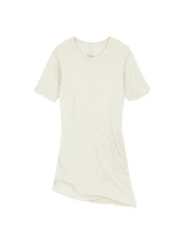 MEN Bubble Hem Crewneck T Shirt Beige - RICK OWENS - BALAAN 1