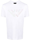 Stencil Logo Print Short Sleeve T-Shirt White - EMPORIO ARMANI - BALAAN 1