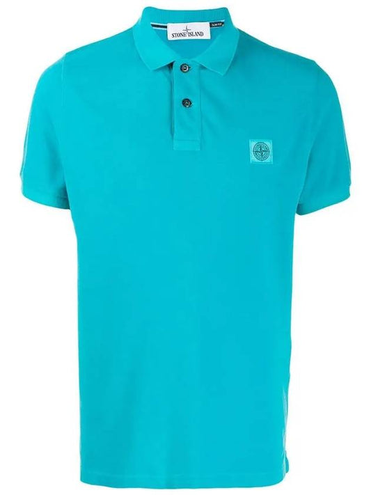 Men's Pigment Overdying PK Shirt Sky Blue - STONE ISLAND - BALAAN.