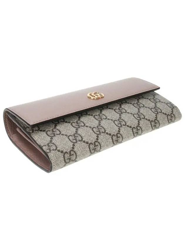 GG Marmont Continental Wallet Dusty Pink Leather GG Supreme - GUCCI - BALAAN 6