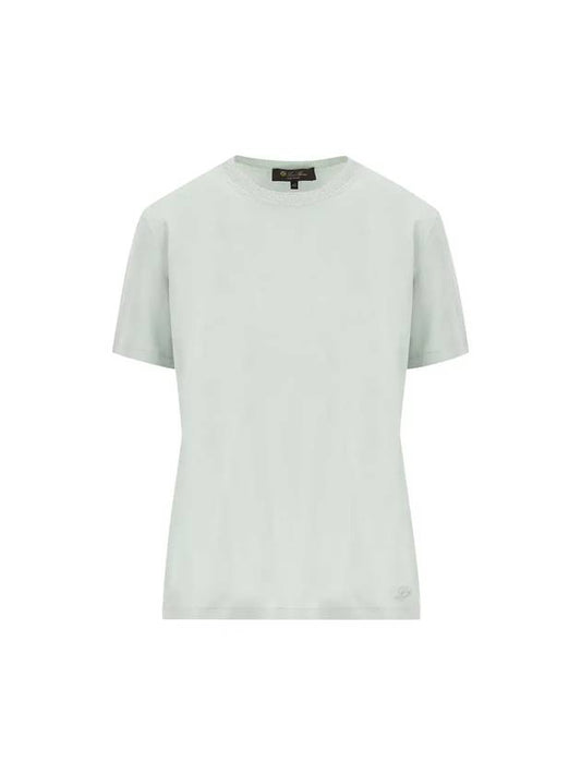 Short Sleeve Crew Neck Jumper FAM7984 60GU - LORO PIANA - BALAAN 1