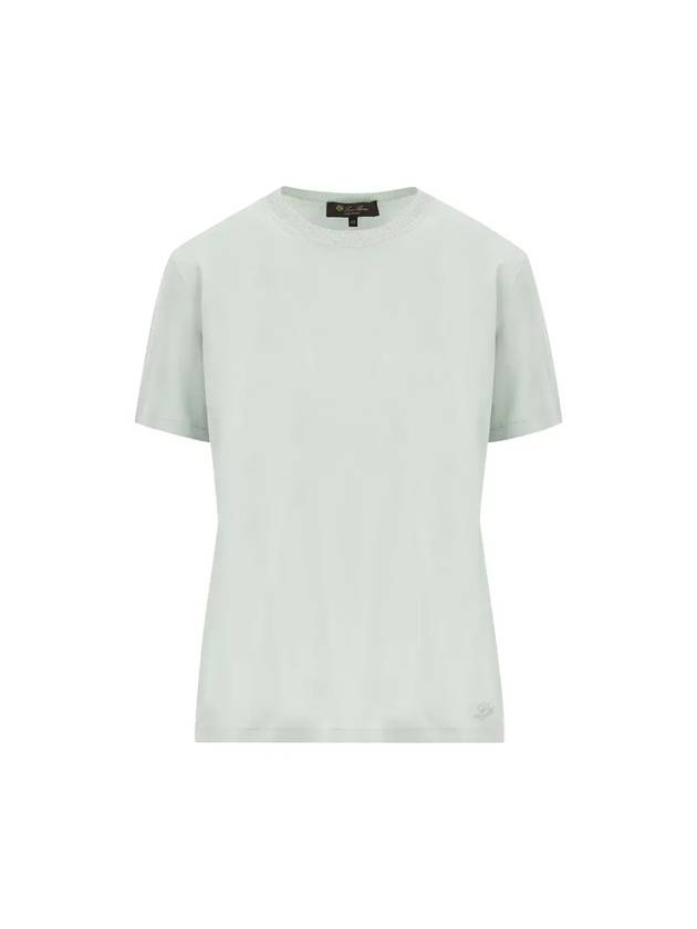 Angera Crewneck Cotton Short Sleeve T-Shirt Mint - LORO PIANA - BALAAN 1