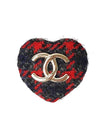 CC Tweed Heart Check Brooch Red - CHANEL - BALAAN 1