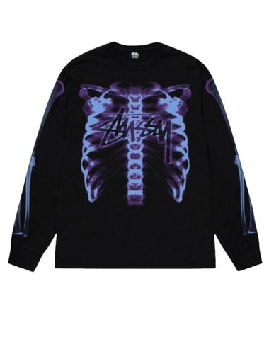 Rib Cage 3M Long Sleeve T-Shirt Black - STUSSY - BALAAN 1