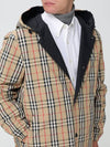 Reversible Check Nylon Hooded Jacket Black Beige - BURBERRY - BALAAN 5