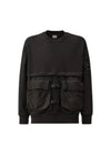 Diagonal Raised Fleece Mixed Detachable Sweatshirt Black - CP COMPANY - BALAAN 2