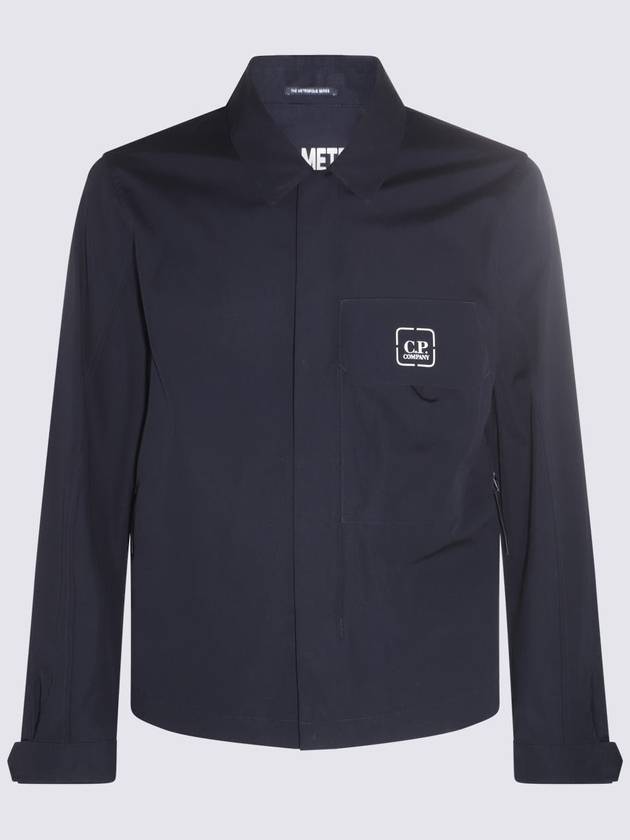 Metropolis Logo Patch Shirt Zip Up Jacket Navy - CP COMPANY - BALAAN 2