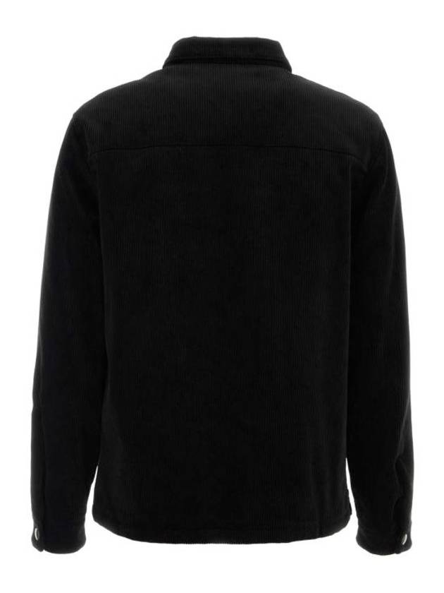 Corduroy Enamel Triangle Logo Long Sleeve Shirt Black - PRADA - BALAAN 3