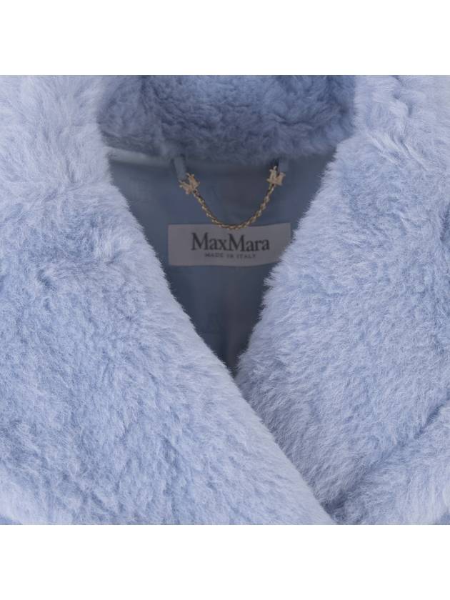 Women's Placido Teddy Bear Alpaca Wool Cape Blue - MAX MARA - BALAAN 9