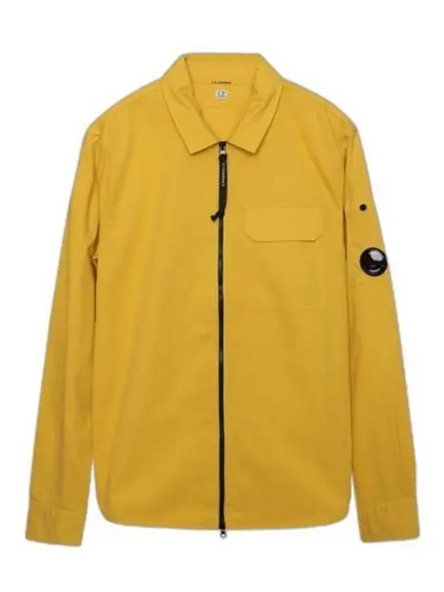 Emerized Gabardine Overshirt Zip-Up Jacket Yellow - CP COMPANY - BALAAN 1