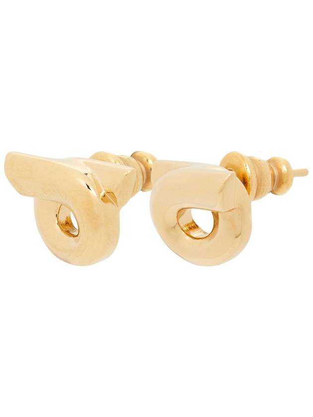 Gancini Studded Brass Earrings Gold - SALVATORE FERRAGAMO - BALAAN 3