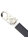 Reversible Gancini Leather Belt Navy Black - SALVATORE FERRAGAMO - BALAAN.