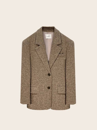 Classic Herringbone Wool Jacket Brown - ARIFF - BALAAN 1