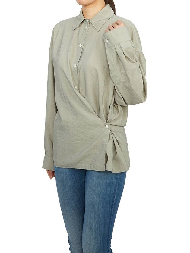 Dry Silk Straight Collar Twist Shirt Light Misty Grey - LEMAIRE - BALAAN 5