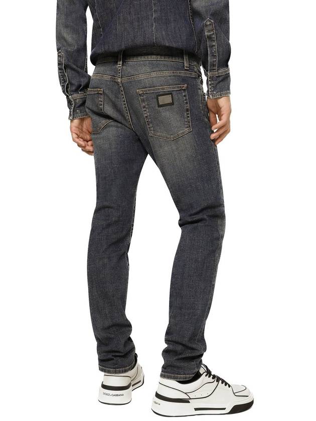 Blue Distressed Slim-Fit Jeans in Cotton Denim Man - DOLCE&GABBANA - BALAAN 5