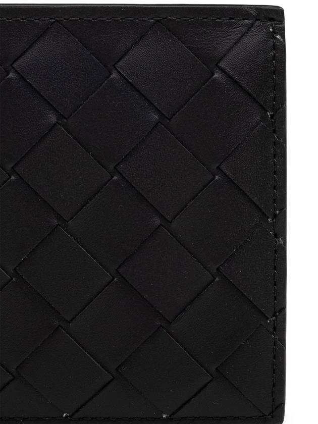 Intrecciato Coin Pocket Bifold Half Wallet Black - BOTTEGA VENETA - BALAAN 6