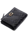 Slim Baguette Embossed FF Logo Half Wallet Black - FENDI - BALAAN 6