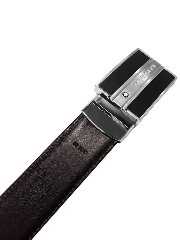 Classic Reversible Leather Belt Black - MONTBLANC - BALAAN 9