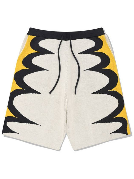 Jacquard Knit Bermuda Banding Shorts Yellow - PHOS333 - BALAAN 1