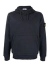 Wappen Patch Cotton Fleece Hoodie Navy - STONE ISLAND - BALAAN 3