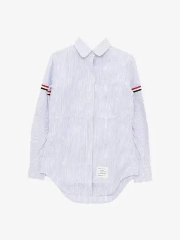 Women's Armband University Striped Oxford Shirt Blue - THOM BROWNE - BALAAN 3