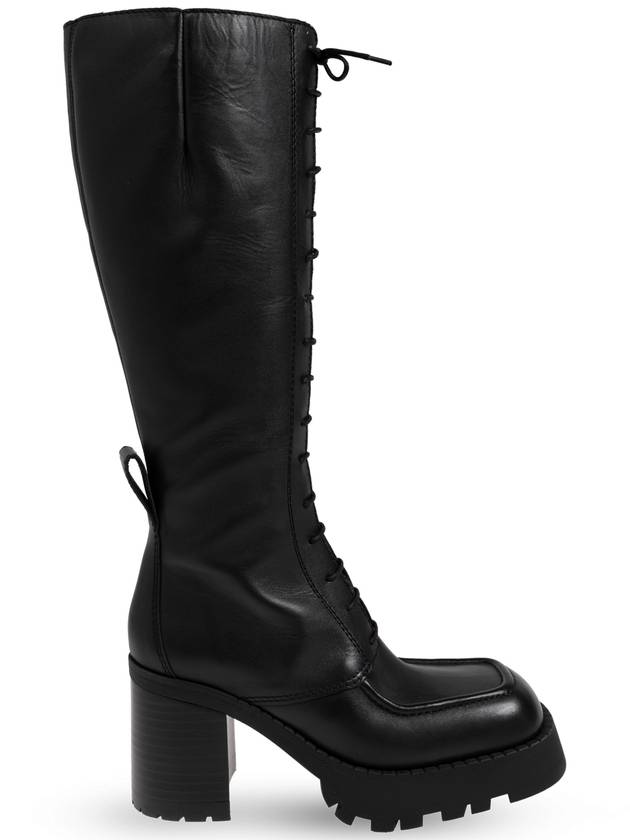 Miista Knee-high Lace-up Boots Grit, Women's, Black - MIISTA - BALAAN 1