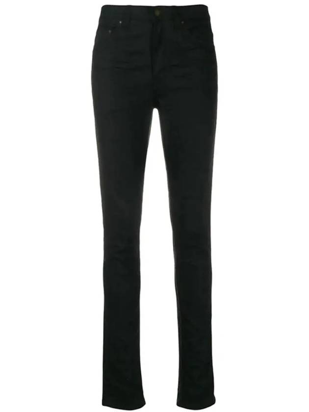 Mid Rise Cotton Skinny Jeans Black - SAINT LAURENT - BALAAN 3